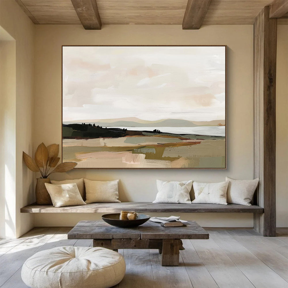 “Neutral Landscape Impression” Landscape - Inspired Abstract Painting On Canvas DKS242