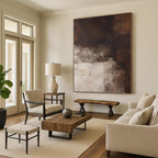 “Moody Brown Abstract” - Textured, Earth - Tone Painting On Canvas PT1469