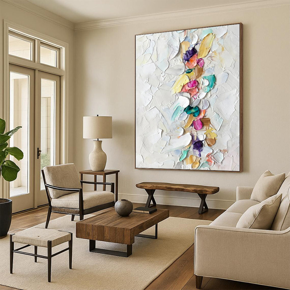 “Colorful Textured Blooms II: Impasto Floral Art” - Vivid Botanical Painting On Canvas PT0974