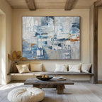 “Cool Abstract Impasto Cityscape” - Textured Urban Painting On Canvas PT018