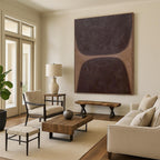 “Dark Brown Textured Squares” - Minimalist Abstract Painting On Canvas PT1169