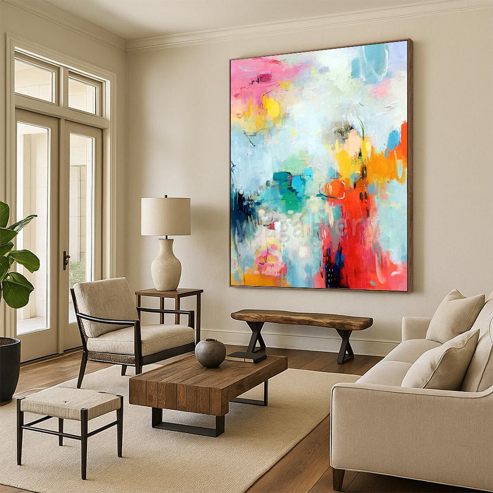 “Pastel Abstract Dream” - Soft - Colored, Whimsical Abstract Painting On Canvas PT1065