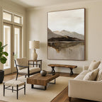 “Mountain and Lake Reflection” - Landscape - Inspired Abstract Painting On Canvas DS358