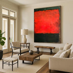 “Red - Black Abstract” - Abstract, Intense - Styled Painting On Canvas PT1614
