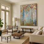 “Golden Autumn Birch Forest” - Impressionist - Inspired Landscape Painting On Canvas PT1437