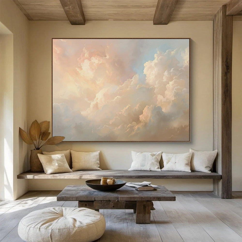 “Ethereal Cloudscape in Pastels” Landscape Painting On Canvas DKS209