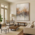 Soft Neutral Floral Abstract Painting On Canvas DS117