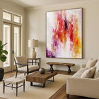 “Color Cascade Abstract” - Fluid Abstract Painting On Canvas PS0060