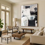 “Collage - Style Abstract” - Mixed Media Layers & Geometric Shapes Painting On Canvas DS194