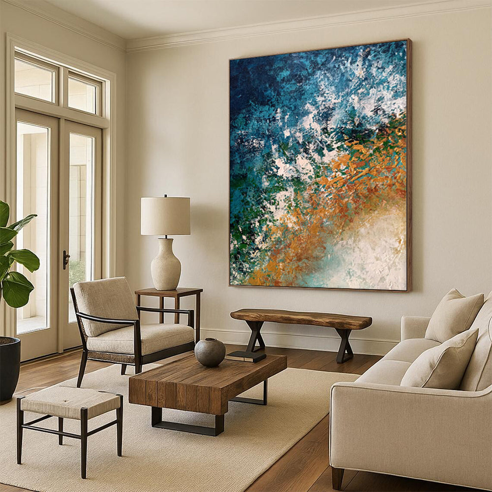 “Coastal Color Fusion Abstract” - Abstract Seascape - Inspired Painting On Canvas PS0010