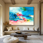 Colorful Ocean - Inspired Abstract Painting On Canvas DKS031