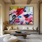 “Vibrant Color Chaos” Abstract Painting On Canvas DKS297