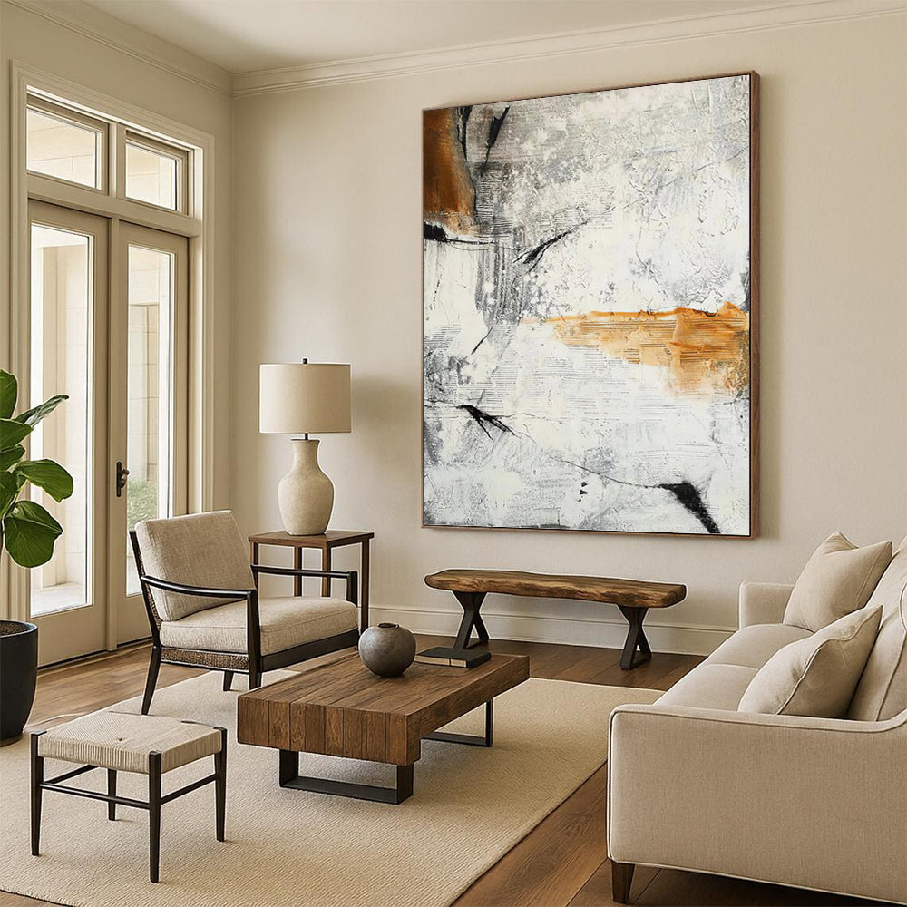 “Monochrome Abstraction” - Gray, Black, Brown Textured Abstract Painting On Canvas PT1457