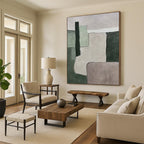 “Pastel Shape Mix” - Green, Gray, Purple Abstract Geometric Painting On Canvas PS0392