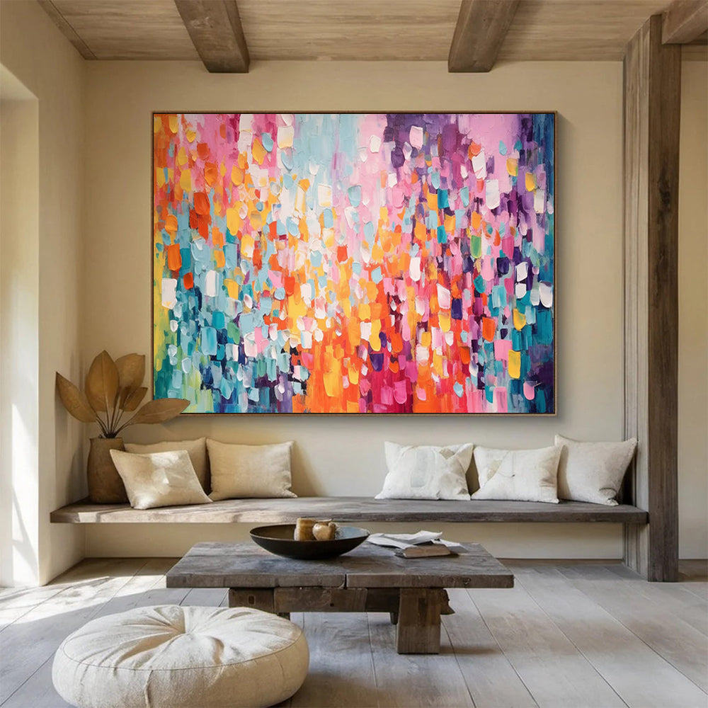 “Colorful Dot Abstract Explosion” - Lively Abstract Painting On Canvas PT158