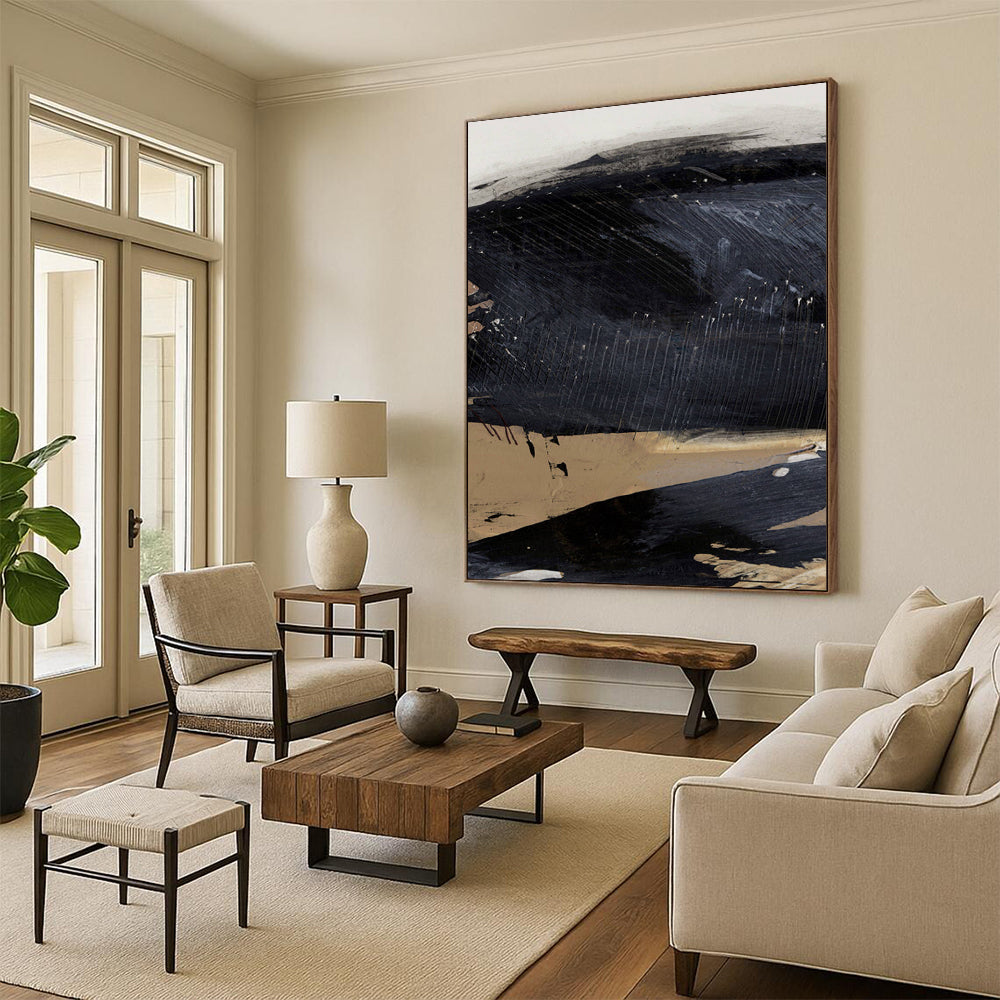 “Textured Gray Abstraction” - Light & Dark Gray Layers with Dripping Effects Painting On Canvas DS203