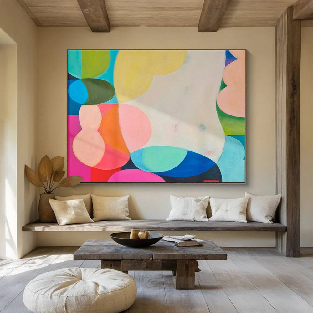 Colorful Geometric Abstract Painting On Canvas DKS056