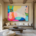 Colorful Geometric Abstract Painting On Canvas DKS056