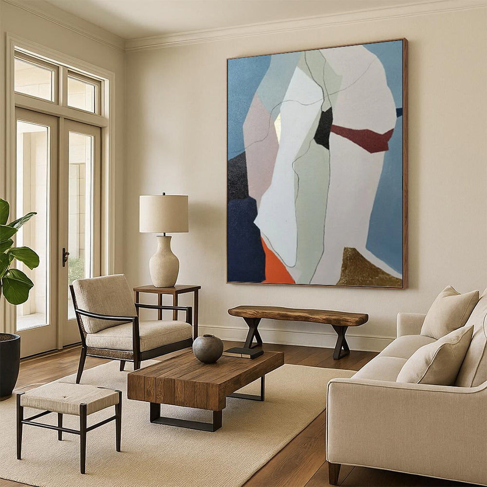 “Pastel Geometric Figure” - Modern Abstract Painting On Canvas PT1053