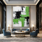 “Green and Gray Abstract” - Bold Abstract Painting On Canvas PS0181
