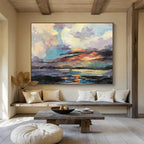 “Colorful Sunset Reflection” Landscape Painting On Canvas DKS197