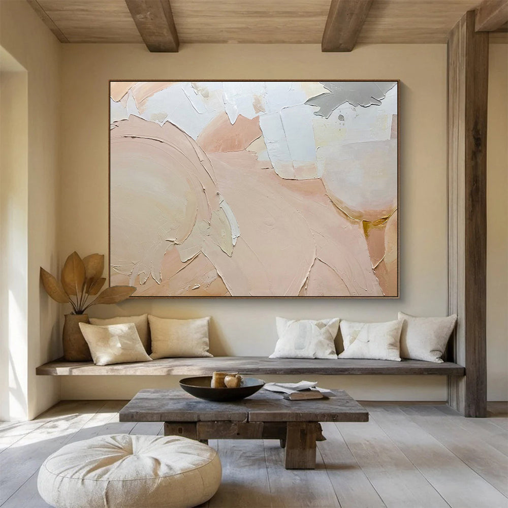 “Textured Blush Tones” Abstract Painting On Canvas DKS186