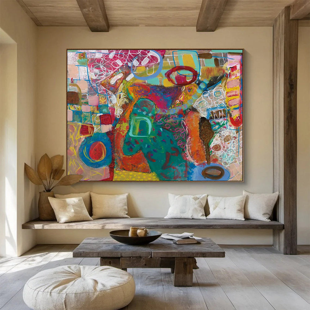 “Color Explosion Abstract” - Expressionist Painting On Canvas PT244