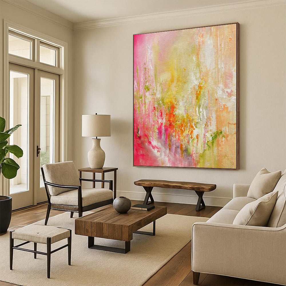 “Pastel Dream Abstract” - Soft - Hued Abstract Painting On Canvas PS0055