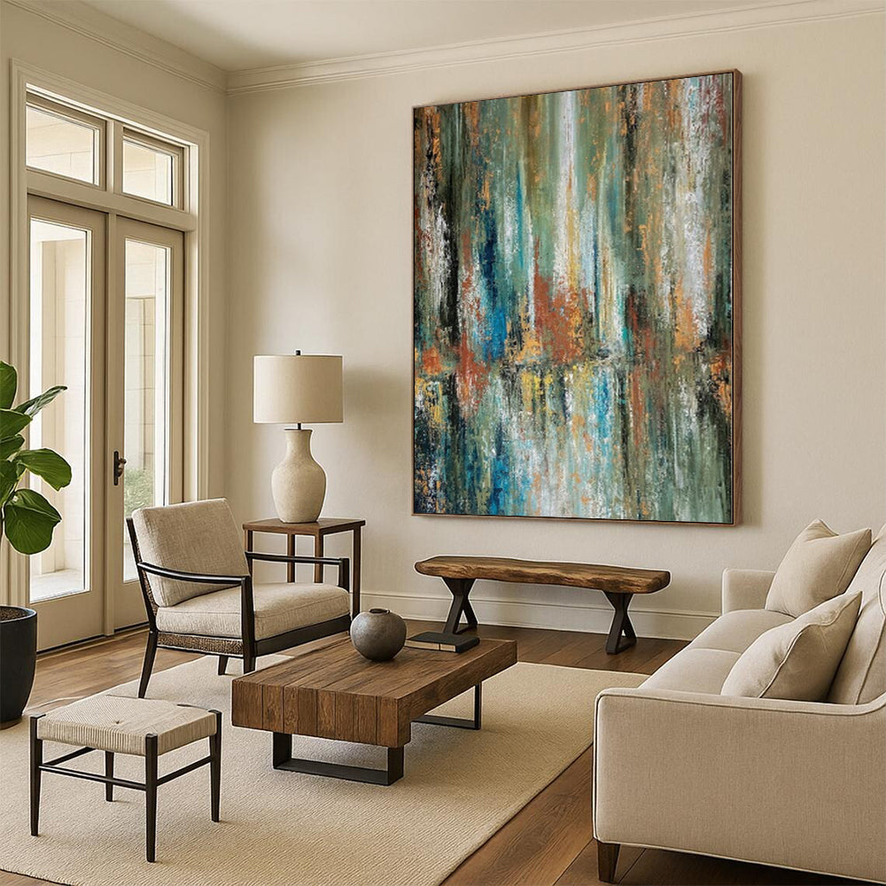 “Colorful Forest Reflection Abstract” - Nature - Inspired Abstract Painting On Canvas PS0034