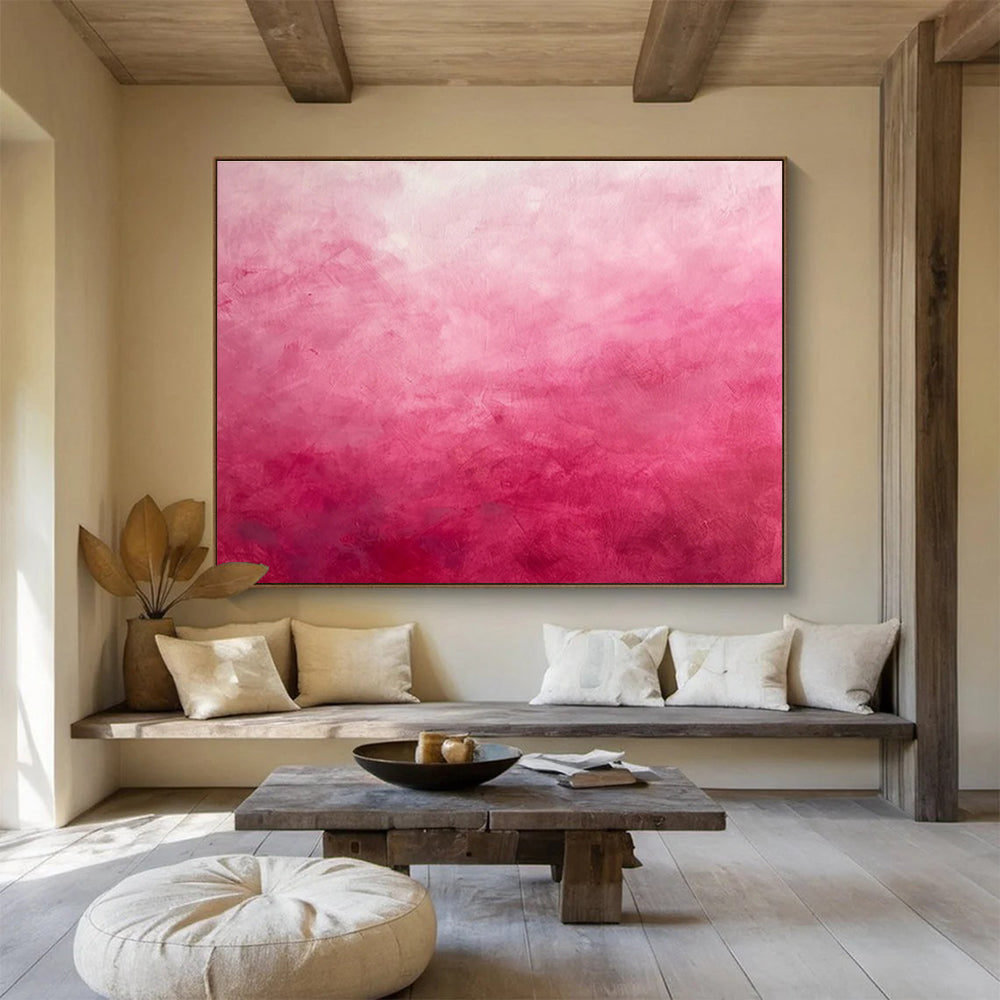 “Pink Gradient Mood” Abstract Painting On Canvas DKS272