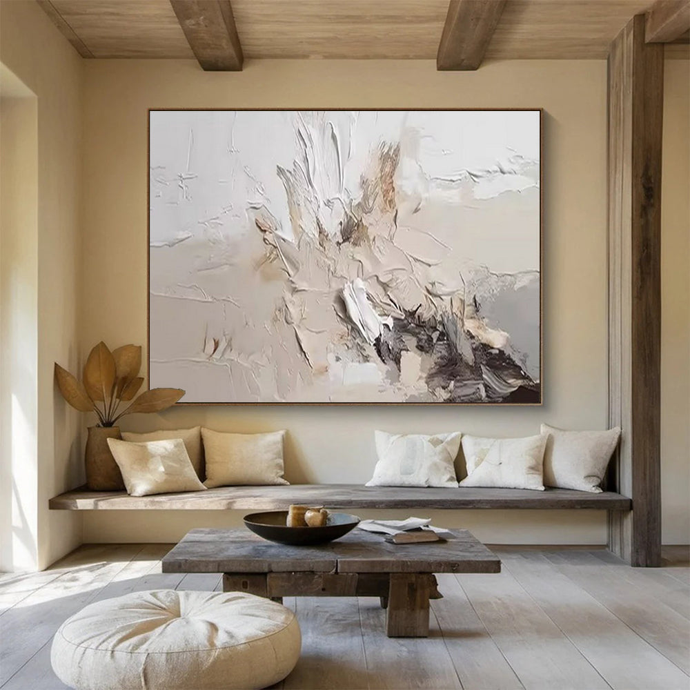 “Neutral Textured Abstract” - Textured Abstract Painting, Suitable for Minimalist Home & Art Studio DKS618