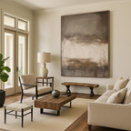 “Worn Neutral Layers” - Neutral Tones Abstract Minimalist Painting On Canvas PS0712