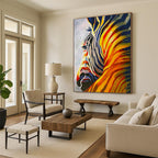 “Colorful Zebra Abstract” - Expressionist - Inspired Animal Painting On Canvas PT1428