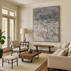 “Gray Textured Abstract” - Industrial Abstract Painting On Canvas PS0102