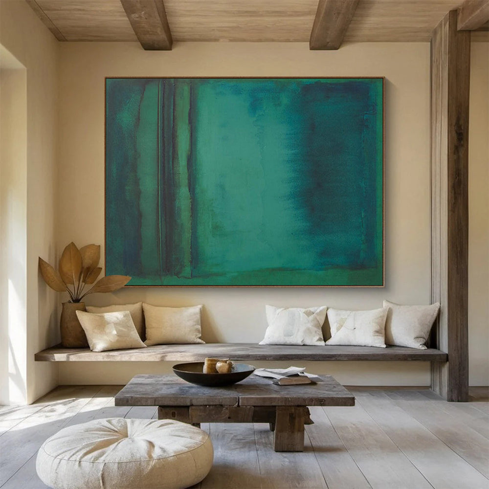“Teal Gradient Abstract” - Gradient Abstract Painting, Perfect for Spa & Bedroom DKS615