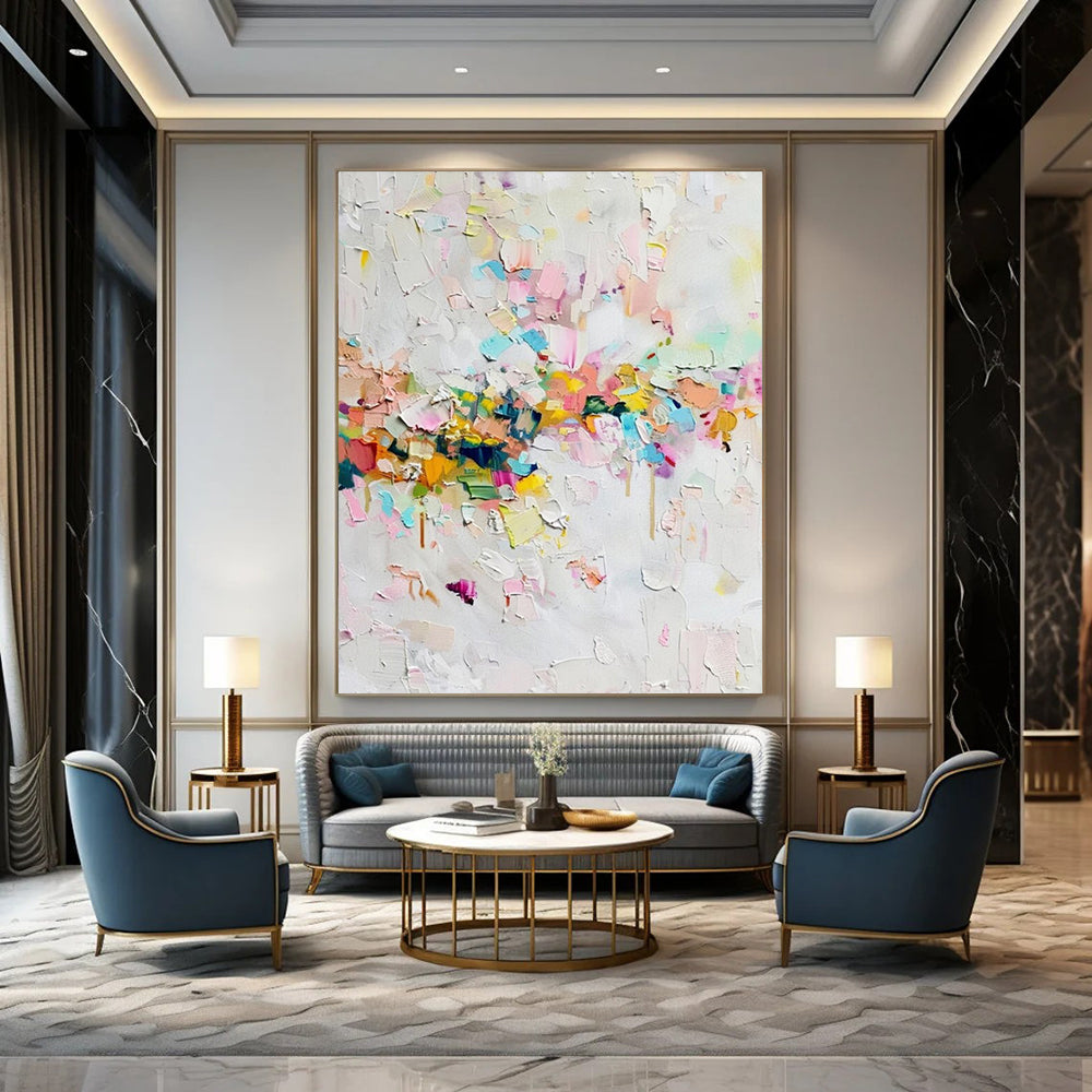 Colorful Palette Knife, "Blossoming Joy" – Palette Knife Abstract Painting On Canvas PS1023