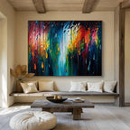 “Colorful Raindrop Abstract” - Abstract Expressionist Painting On Canvas DKS867