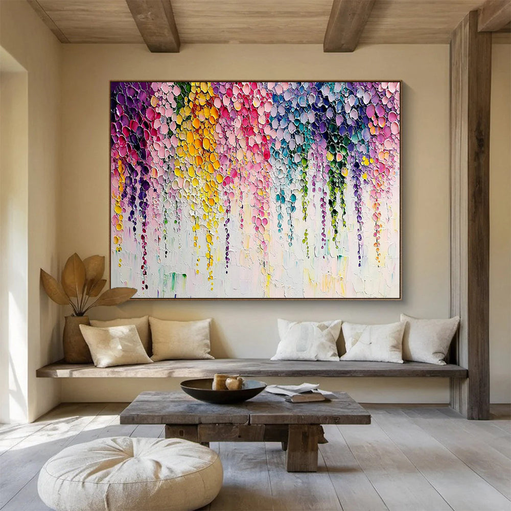 “Colorful Raindrop - Like Circles” - Abstract Drip Art - Painting On Canvas PT1768