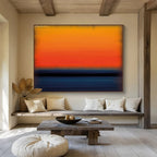 “Sunset Gradient” - Color - Blocked Landscape Painting On Canvas DKS449
