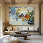 “Colorful Abstract Forms” - Cubist - Inspired Painting On Canvas DKS845