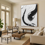 “Intricate Black and White Swirls” - Detailed Abstract Painting On Canvas DS377