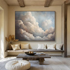 “Fluffy Clouds in Blue Sky” Landscape Painting On Canvas DKS182