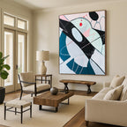 “Soft Pastel and Playful Shapes” - Abstract Whimsy Painting On Canvas PT2385