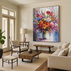 “Colorful Floral Abundance” - Vivid Flowers in a Lush Arrangement Painting On Canvas DS260
