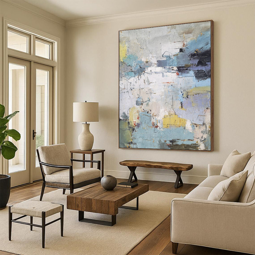 “Colorful Abstract Mosaic” - Vibrant Abstract Painting On Canvas DS352