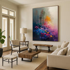 “Colorful Floral Landscape” - Vibrant, Impressionistic Painting On Canvas PT1533