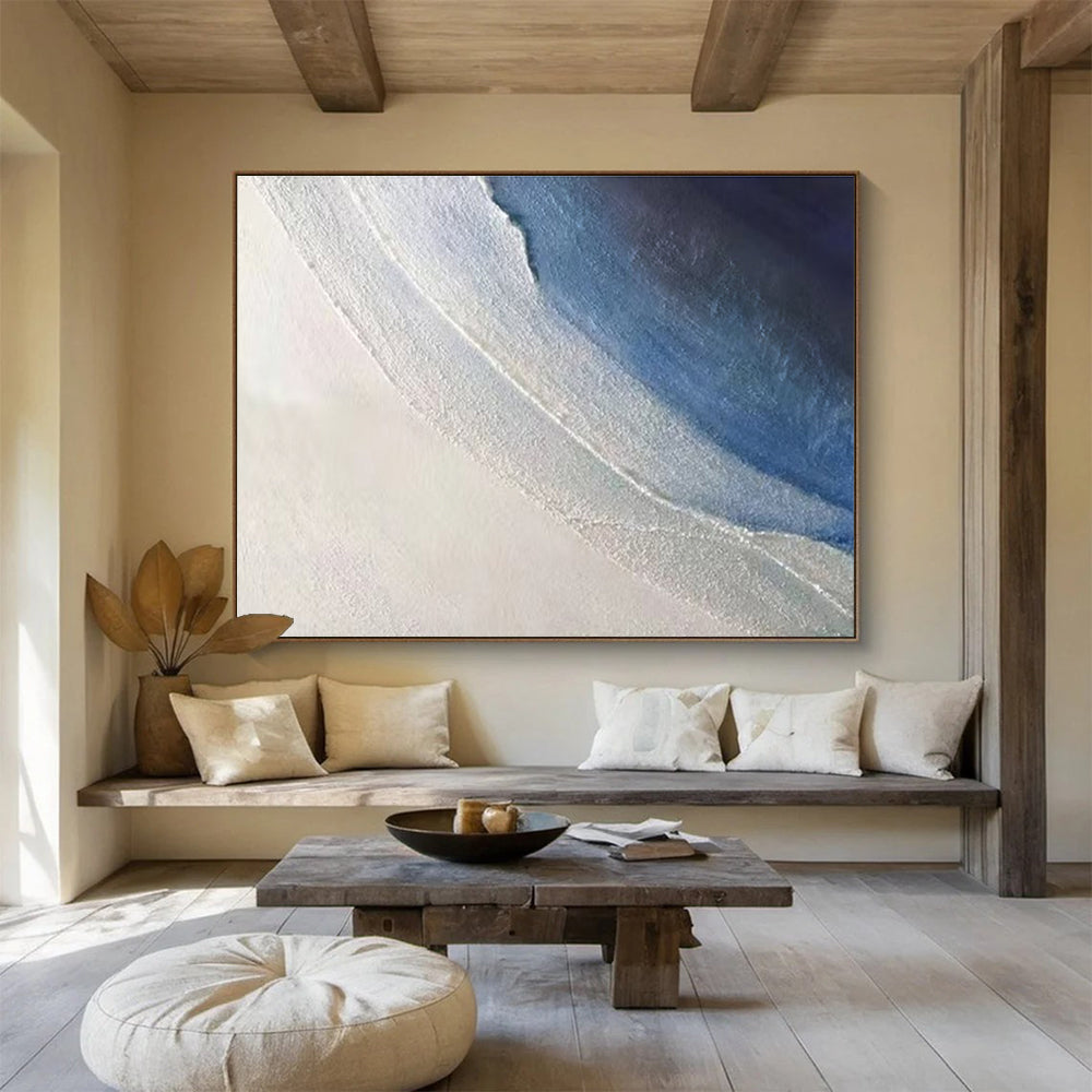 “Soft Blue and White Gradient” - Minimalist Acrylic Painting On Canvas DKS894