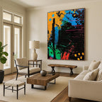 Colorful Abstract Jungle Painting On Canvas DS096