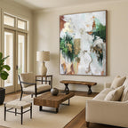 “Multi - Color, Gold and White Abstract” - Eclectic Energetic Painting on Canvas PT1011