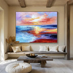 “Sunset Sea Symphony” Abstract Painting On Canvas DKS294